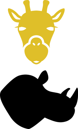 Giraffe and rhino